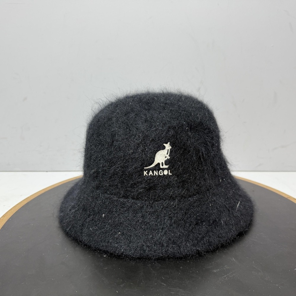 Kangoo Red Dragon Hat Bucket One Size Black Angora Fuzzy Knit Winter Casual Cozy